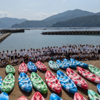 浜辺でビーチバレー（阿納研修⑫）
