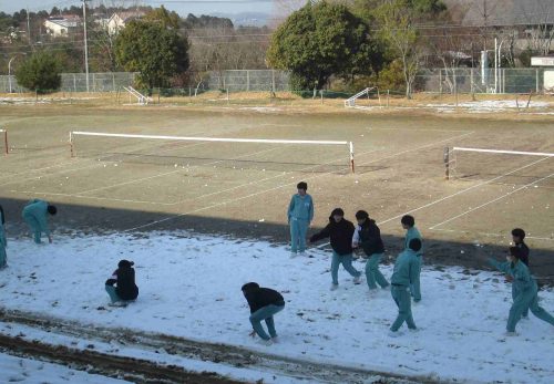 雪が残っていました