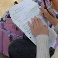 あいさつと分団登校